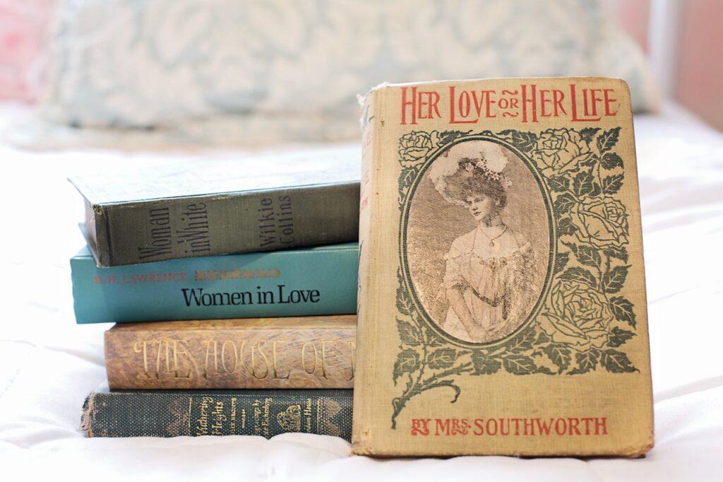 stack of books, vintage books, women's novels-4020026.jpg